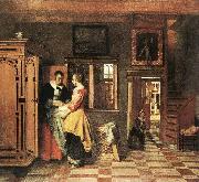 HOOCH, Pieter de At the Linen Closet g oil painting